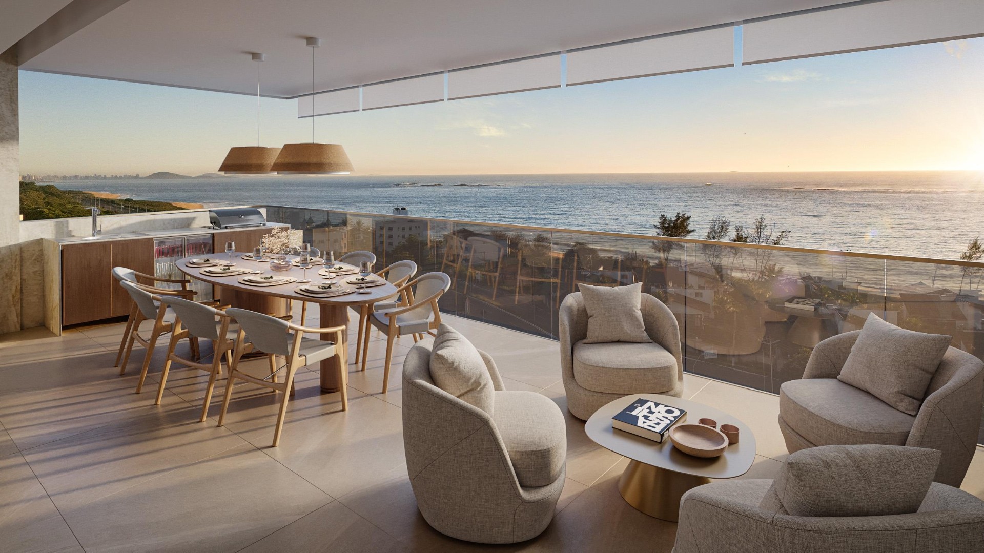 Varanda gourmet SALT by GRAND com vista para o mar