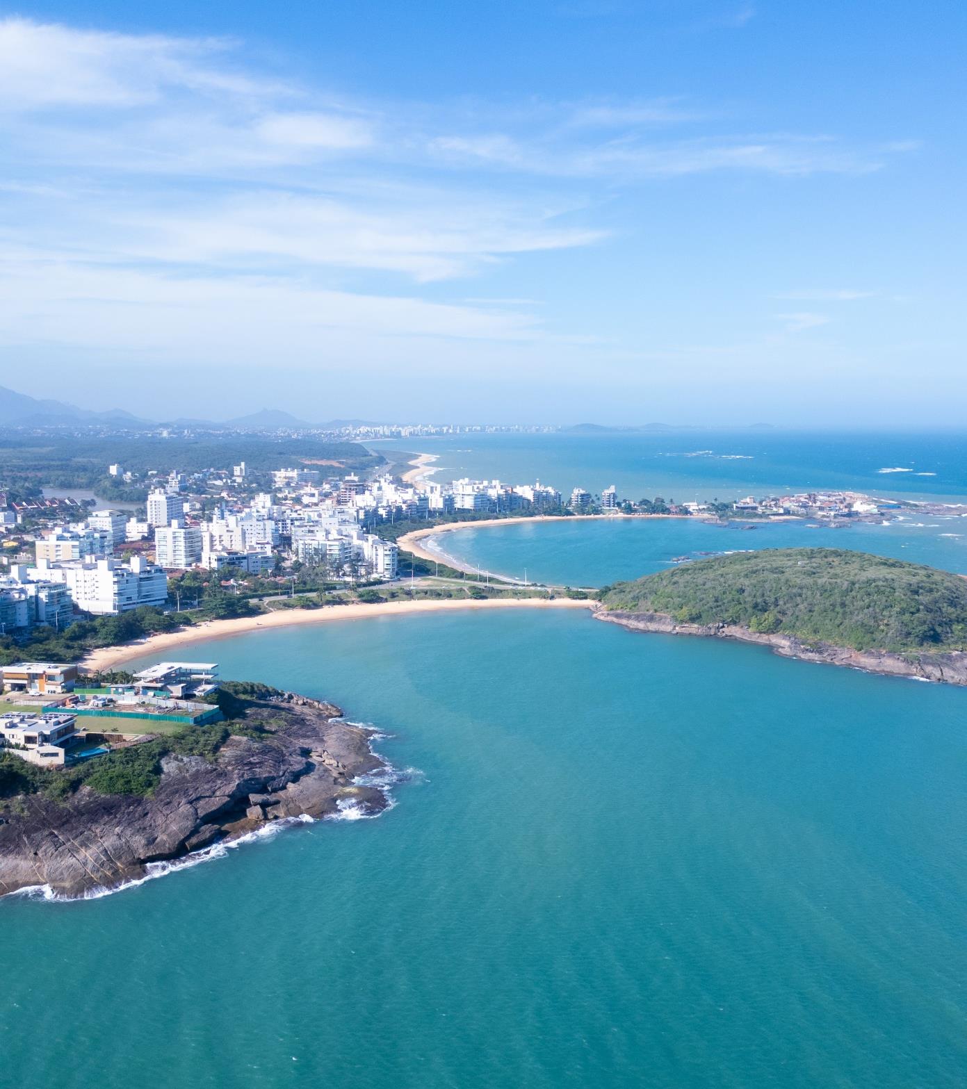 Vista aérea da Enseada Azul, Guarapari